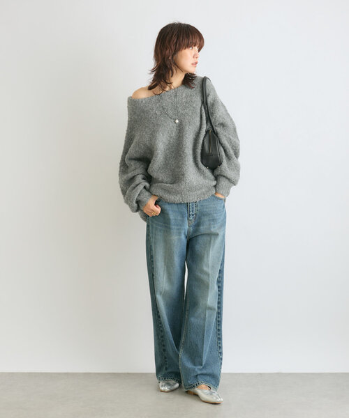 RIVE DROITE（リヴドロワ）の「【やわらかな履き心地】ギャザーバレエ（パンプス・レディース・シルバー/ブラック・36/38/37）」の8枚目の写真