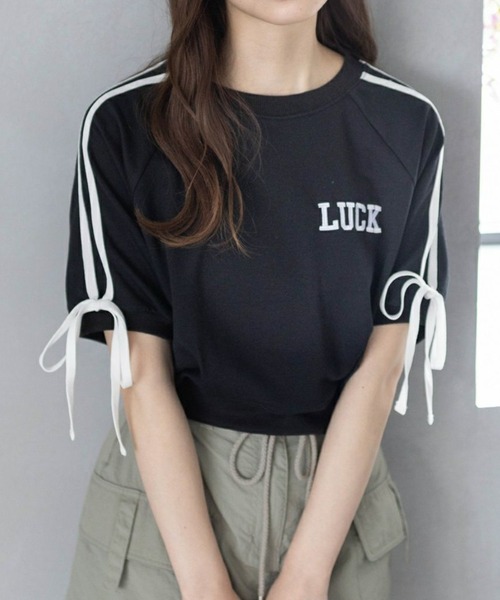 clear（クリア）の「ラインリボンロゴスウェット[セットアップ可能 大人 カジュアル]≪再入荷≫（スウェット・レディース・グレー/ブラック/アイボリー・F）」の3枚目の写真