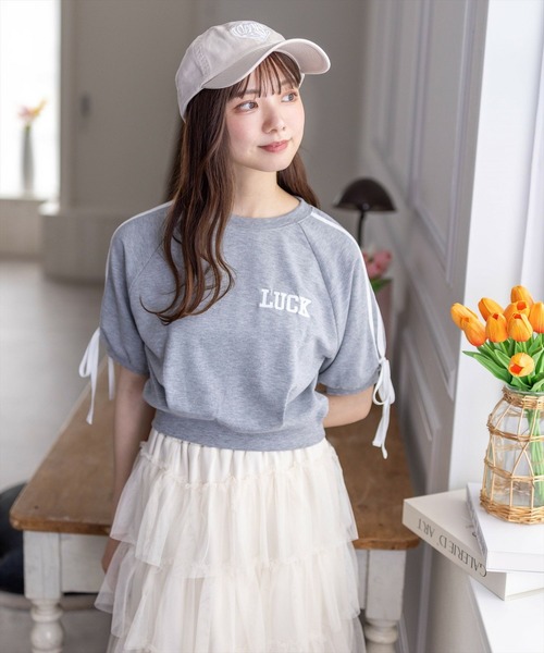 clear（クリア）の「ラインリボンロゴスウェット[セットアップ可能 大人 カジュアル]≪再入荷≫（スウェット・レディース・グレー/ブラック/アイボリー・F）」の4枚目の写真