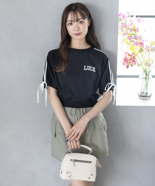 clear（クリア）の「ラインリボンロゴスウェット[セットアップ可能 大人 カジュアル]≪再入荷≫（スウェット・レディース・グレー/ブラック/アイボリー・F）」の8枚目の写真