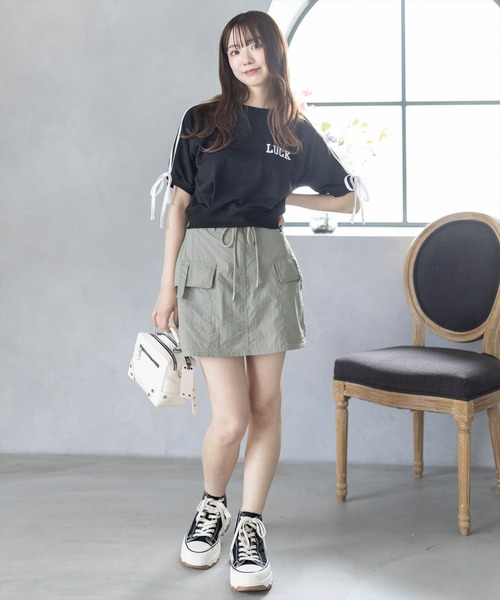 clear（クリア）の「ラインリボンロゴスウェット[セットアップ可能 大人 カジュアル]≪再入荷≫（スウェット・レディース・グレー/ブラック/アイボリー・F）」の9枚目の写真