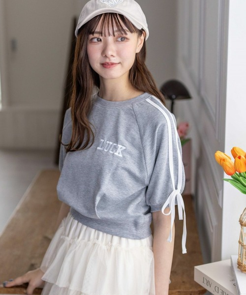 clear（クリア）の「ラインリボンロゴスウェット[セットアップ可能 大人 カジュアル]≪再入荷≫（スウェット・レディース・グレー/ブラック/アイボリー・F）」の22枚目の写真