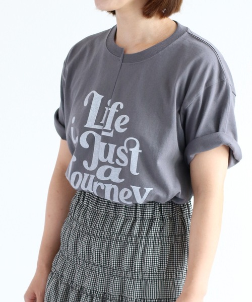 cepo(セポ)の「リメイクキリカエTee(Tシャツ/カットソー・レディース・チャコール/ホワイト・M)」の1枚目の写真