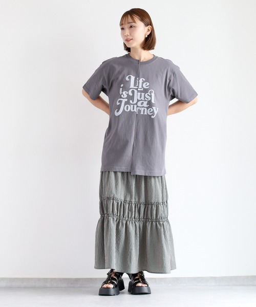 cepo(セポ)の「リメイクキリカエTee(Tシャツ/カットソー・レディース・チャコール/ホワイト・M)」の7枚目の写真