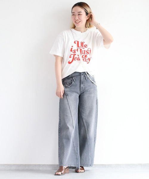 cepo(セポ)の「リメイクキリカエTee(Tシャツ/カットソー・レディース・チャコール/ホワイト・M)」の5枚目の写真