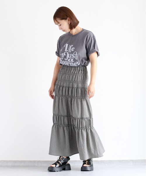 cepo(セポ)の「リメイクキリカエTee(Tシャツ/カットソー・レディース・チャコール/ホワイト・M)」の6枚目の写真