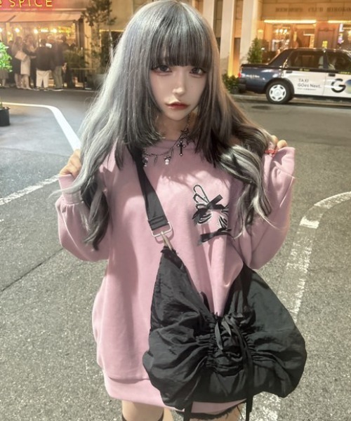 Rename（リネーム）の「Rename リボン バタフライ シャーリング 軽量 ギャザー ショルダーバッグ トートバッグ（ショルダーバッグ・レディース・アイボリー/ブラック/グレー・FREE）」の13枚目の写真