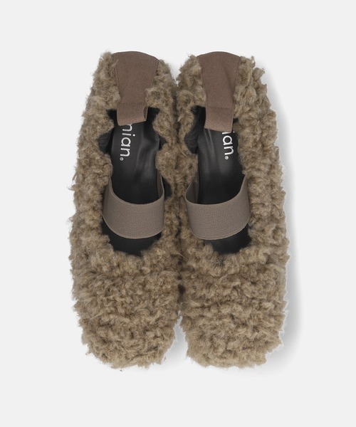 MAMIAN（マミアン）の「スクエアトゥ フェイクファー フラットシューズ（その他シューズ・レディース・ベージュ/ブラック・23.5cm/23.0cm/24.5cm/24.0cm）」の10枚目の写真