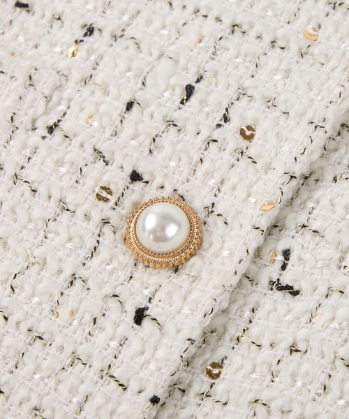 セゾンドパピヨン　スパンコール入りツイードぺプラムジレ SA5742EW04700_mg_thumb.jpg