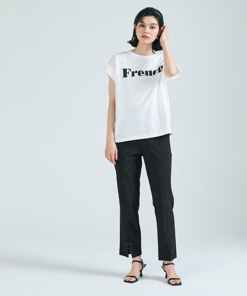 coca（coca）（コカ）の「裾スリットリボン ストレッチテーパードパンツ（その他パンツ・レディース・ブラック/チャコール・S/M/L）」の11枚目の写真