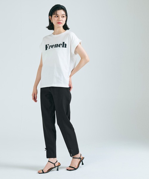 coca（coca）（コカ）の「裾スリットリボン ストレッチテーパードパンツ（その他パンツ・レディース・ブラック/チャコール・S/M/L）」の9枚目の写真