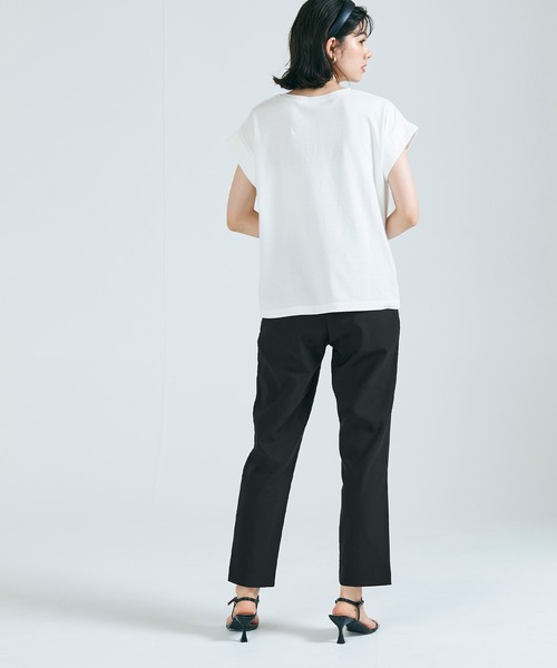 coca（coca）（コカ）の「裾スリットリボン ストレッチテーパードパンツ（その他パンツ・レディース・ブラック/チャコール・S/M/L）」の7枚目の写真