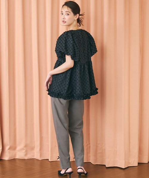 coca（coca）（コカ）の「裾スリットリボン ストレッチテーパードパンツ（その他パンツ・レディース・ブラック/チャコール・S/M/L）」の16枚目の写真