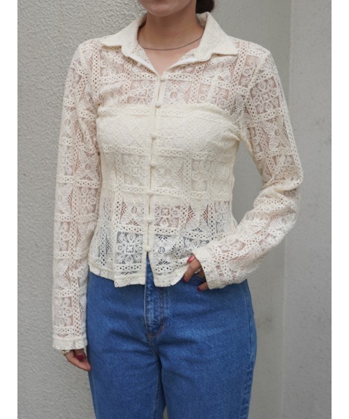 【セール】フロントボタンレーストップス（シャツ/ブラウス）｜CHAROL（シャロル）