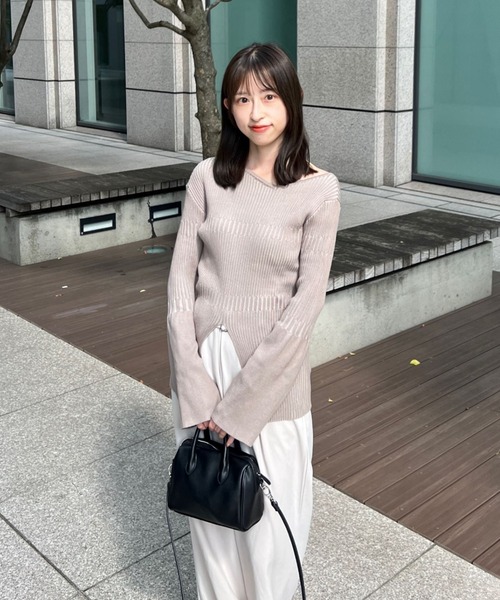 raffime（ラフィミー）の「アシメランダムリブニット（ニット/セーター