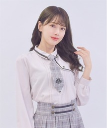 axes femme | エンブレム刺繍ネクタイ付ブラウス(シャツ/ブラウス)
