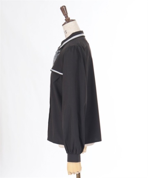 axes femme（アクシーズファム）の「エンブレム刺繍ネクタイ付ブラウス（シャツ/ブラウス・レディース・ブラック/ベージュ/キナリ・LARGE/MEDIUM）」の16枚目の写真