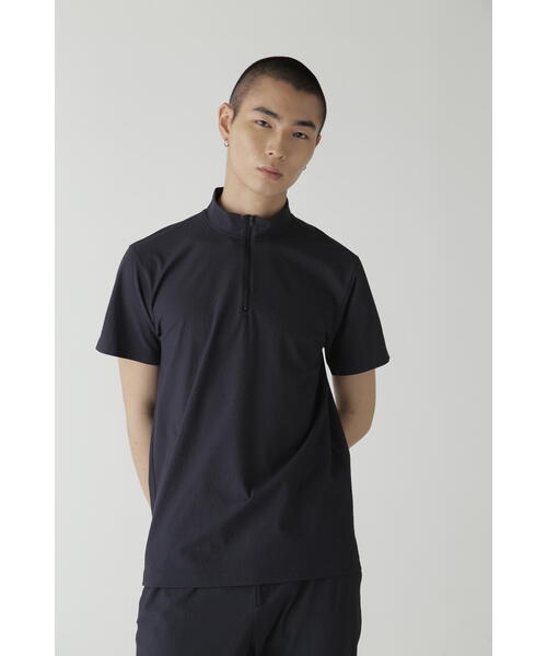 【PGG】Nyドビーストレッチ 半袖ハーフジップアップカットソー (MENS)