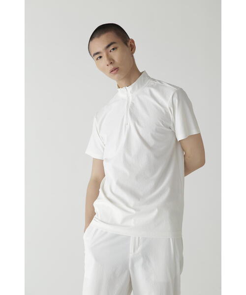 【PGG】Nyドビーストレッチ 半袖ハーフジップアップカットソー (MENS)