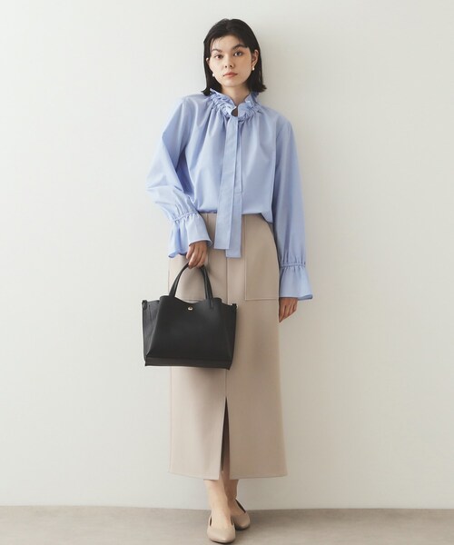 OPAQUE.CLIP（オペークドットクリップ）の「◆【2WAY/通勤対応】3層ミドルトートバッグ（トートバッグ・レディース・チャコールグレー/ブラック/ベージュ/シルバー・00）」の6枚目の写真