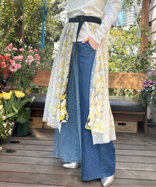 FLUMOR リバーシブルフラワースカート FLUMOR（フラマー）の「インポートフラワー×ドット リバーシブル