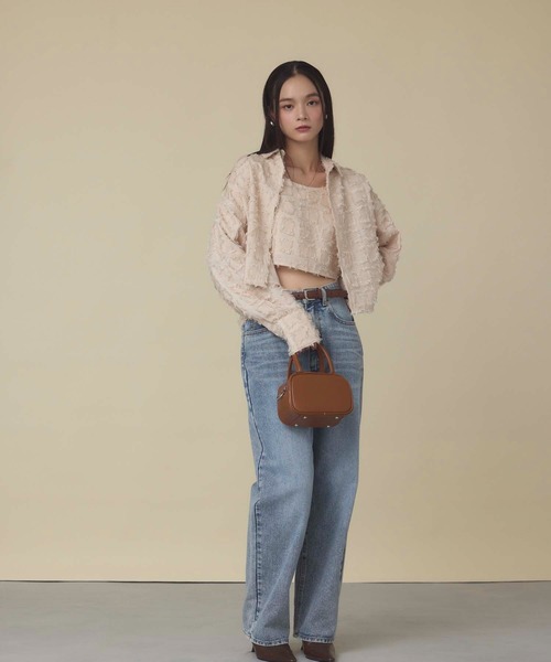 fifth（フィフス）の「フリンジチェックジャケット（テーラードジャケット・レディース・アイボリー/ブラック・M）」の4枚目の写真