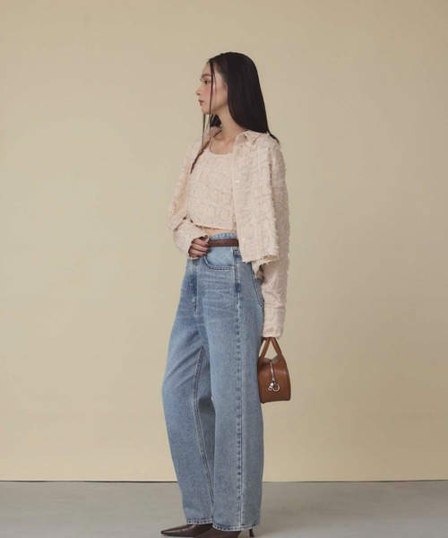 fifth（フィフス）の「フリンジチェックジャケット（テーラードジャケット・レディース・アイボリー/ブラック・M）」の5枚目の写真