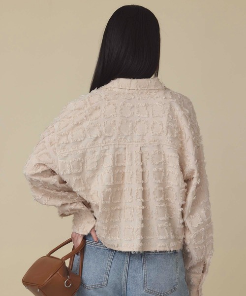 fifth（フィフス）の「フリンジチェックジャケット（テーラードジャケット・レディース・アイボリー/ブラック・M）」の7枚目の写真