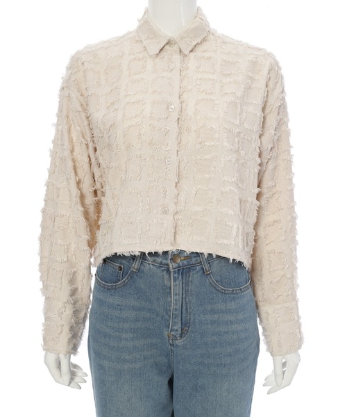 fifth（フィフス）の「フリンジチェックジャケット（テーラードジャケット・レディース・アイボリー/ブラック・M）」の10枚目の写真