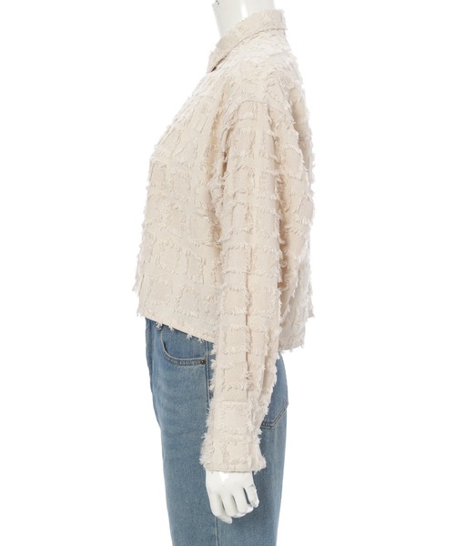 fifth（フィフス）の「フリンジチェックジャケット（テーラードジャケット・レディース・アイボリー/ブラック・M）」の14枚目の写真