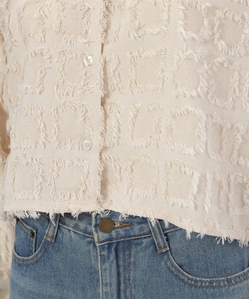 fifth（フィフス）の「フリンジチェックジャケット（テーラードジャケット・レディース・アイボリー/ブラック・M）」の17枚目の写真