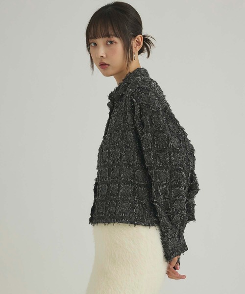 fifth（フィフス）の「フリンジチェックジャケット（テーラードジャケット・レディース・アイボリー/ブラック・M）」の22枚目の写真