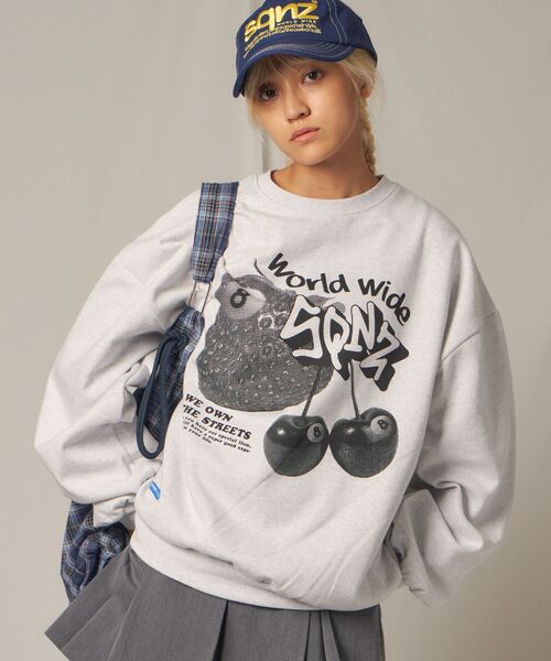 【SEQUENZ（シークエンズ）】SQNZ FRUITS C/N SWEAT / プルオーバー クルーネック オーバーサイズ 裏起毛（スウェット）｜SEQUENZ（シークエンズ）