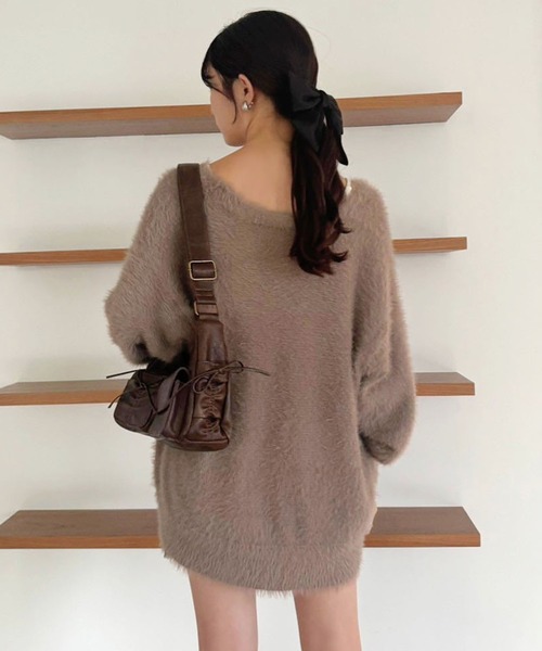 one after another NICE CLAUP（ワンアフターアナザーナイスクラップ）の「ゴールドボタンフェザーロングカーディガン（カーディガン/ボレロ・レディース・アイボリー/ベビーピンク/ブラウン/モカ・FREE）」の21枚目の写真