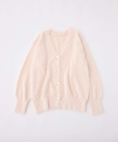 one after another NICE CLAUP（ワンアフターアナザーナイスクラップ）の「ゴールドボタンフェザーロングカーディガン（カーディガン/ボレロ・レディース・アイボリー/ベビーピンク/ブラウン/モカ・FREE）」の16枚目の写真