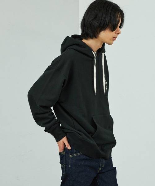 Lee(リー)の「Lee/リー Lee月桂樹刺繍ロゴ スウェットフーディー(パーカー・メンズ・ホワイト/ブラック/グレー・SMALL/MEDIUM/LARGE/X-LARGE)」の6枚目の写真