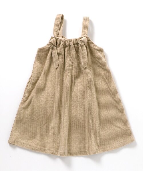 BREEZE（ブリーズ）の「バックリボンコーデュロイジャンスカ（ジャンパースカート・キッズ・ベージュ/パープル・80/90/100/110/120/130）」の2枚目の写真