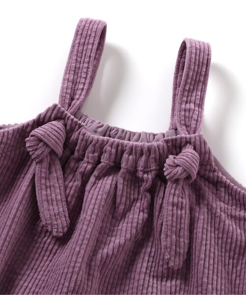 BREEZE（ブリーズ）の「バックリボンコーデュロイジャンスカ（ジャンパースカート・キッズ・ベージュ/パープル・80/90/100/110/120/130）」の5枚目の写真