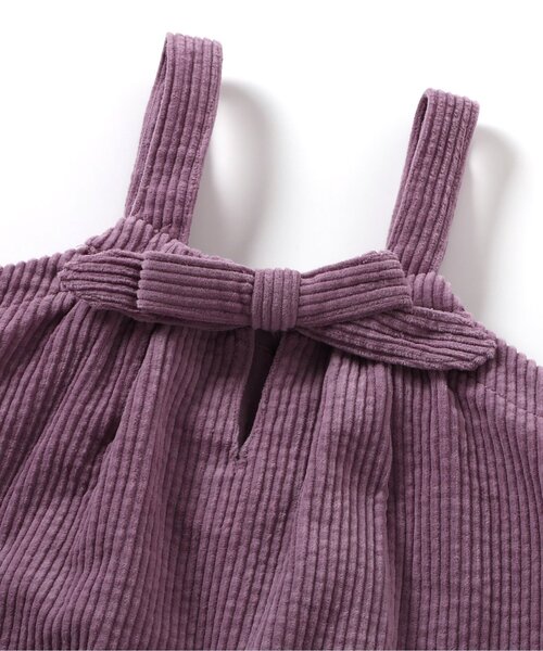 BREEZE（ブリーズ）の「バックリボンコーデュロイジャンスカ（ジャンパースカート・キッズ・ベージュ/パープル・80/90/100/110/120/130）」の7枚目の写真