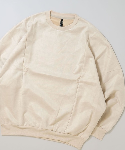 Ritzy(リッツィー)の「faux suede dolman sleeve cutsew/スウェードタッチ ドルマンスリーブ カットソー レディース メンズ(スウェット・メンズ・グレイッシュベージュ/ブラック/サックスブルー/チャコールグレー/オフホワイト・L/XL/M)」の1枚目の写真
