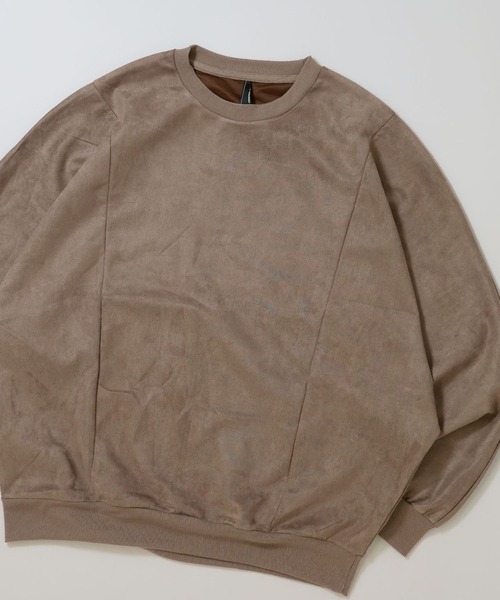 Ritzy(リッツィー)の「faux suede dolman sleeve cutsew/スウェードタッチ ドルマンスリーブ カットソー レディース メンズ(スウェット・メンズ・グレイッシュベージュ/ブラック/サックスブルー/チャコールグレー/オフホワイト・L/XL/M)」の4枚目の写真