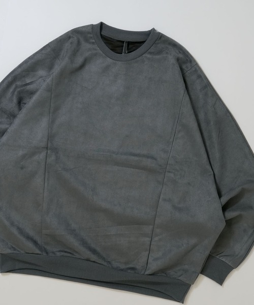 Ritzy(リッツィー)の「faux suede dolman sleeve cutsew/スウェードタッチ ドルマンスリーブ カットソー レディース メンズ(スウェット・メンズ・グレイッシュベージュ/ブラック/サックスブルー/チャコールグレー/オフホワイト・L/XL/M)」の3枚目の写真