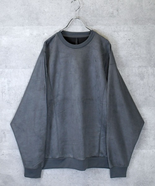 Ritzy(リッツィー)の「faux suede dolman sleeve cutsew/スウェードタッチ ドルマンスリーブ カットソー レディース メンズ(スウェット・メンズ・グレイッシュベージュ/ブラック/サックスブルー/チャコールグレー/オフホワイト・L/XL/M)」の8枚目の写真