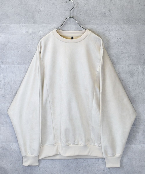 Ritzy(リッツィー)の「faux suede dolman sleeve cutsew/スウェードタッチ ドルマンスリーブ カットソー レディース メンズ(スウェット・メンズ・グレイッシュベージュ/ブラック/サックスブルー/チャコールグレー/オフホワイト・L/XL/M)」の6枚目の写真