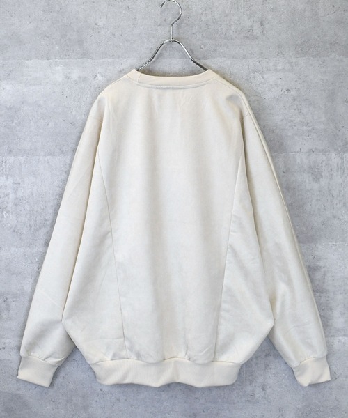 Ritzy(リッツィー)の「faux suede dolman sleeve cutsew/スウェードタッチ ドルマンスリーブ カットソー レディース メンズ(スウェット・メンズ・グレイッシュベージュ/ブラック/サックスブルー/チャコールグレー/オフホワイト・L/XL/M)」の11枚目の写真
