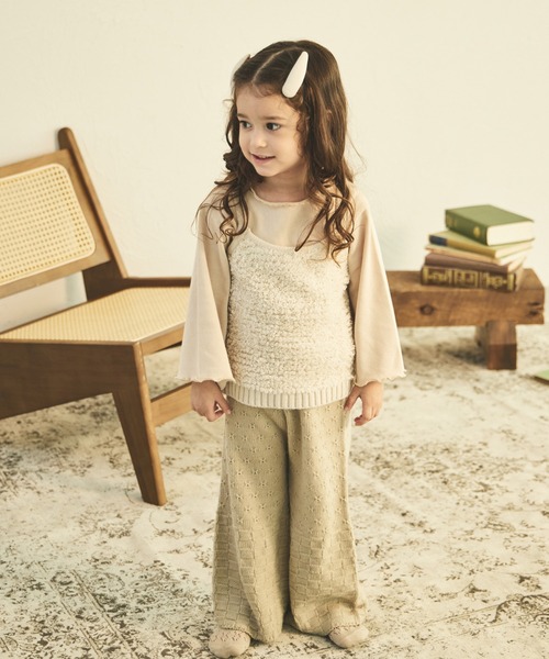 sea and shells by pairmanon（シーアンドシェルズバイペアマノン）の「【sea and shells by pairmanon】インナー付き 2点セット ニット ビスチェ（その他ベビーウェア・キッズ・アイボリー/オレンジ系その他/ブラウン・80/90/110/100）」の14枚目の写真