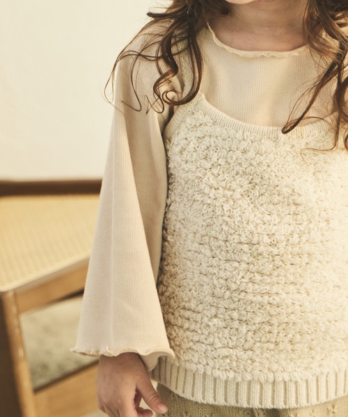 sea and shells by pairmanon（シーアンドシェルズバイペアマノン）の「【sea and shells by pairmanon】インナー付き 2点セット ニット ビスチェ（その他ベビーウェア・キッズ・アイボリー/オレンジ系その他/ブラウン・80/90/110/100）」の15枚目の写真