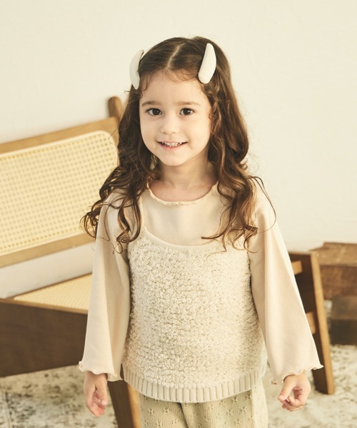 sea and shells by pairmanon（シーアンドシェルズバイペアマノン）の「【sea and shells by pairmanon】インナー付き 2点セット ニット ビスチェ（その他ベビーウェア・キッズ・アイボリー/オレンジ系その他/ブラウン・80/90/110/100）」の16枚目の写真