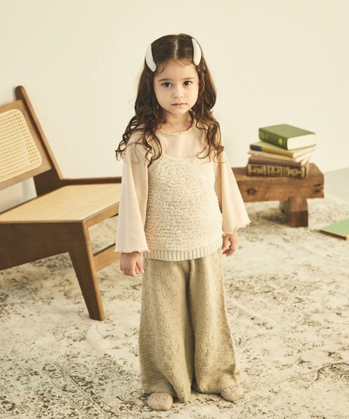 sea and shells by pairmanon（シーアンドシェルズバイペアマノン）の「【sea and shells by pairmanon】インナー付き 2点セット ニット ビスチェ（その他ベビーウェア・キッズ・アイボリー/オレンジ系その他/ブラウン・80/90/110/100）」の17枚目の写真