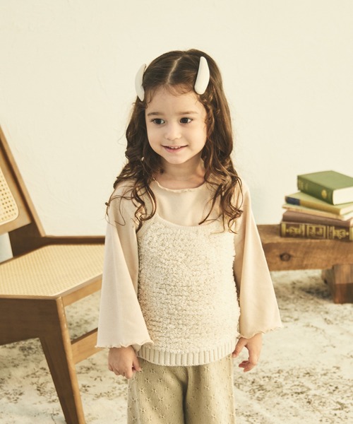 sea and shells by pairmanon（シーアンドシェルズバイペアマノン）の「【sea and shells by pairmanon】インナー付き 2点セット ニット ビスチェ（その他ベビーウェア・キッズ・アイボリー/オレンジ系その他/ブラウン・80/90/110/100）」の18枚目の写真